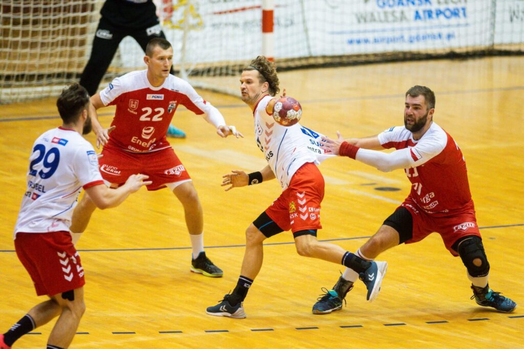 na fot. Mateusz Kus, Marek Szpera (Energa MKS Kalisz) Jacek Sulej, Mateusz Wróbel (TORUS Wybrzeże Gdańsk)